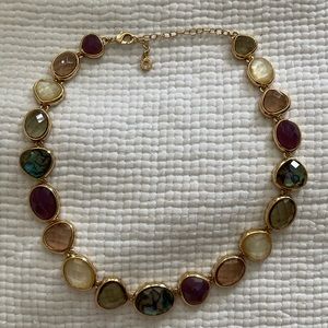 Anne Klein faceted cut gem stone choker necklace